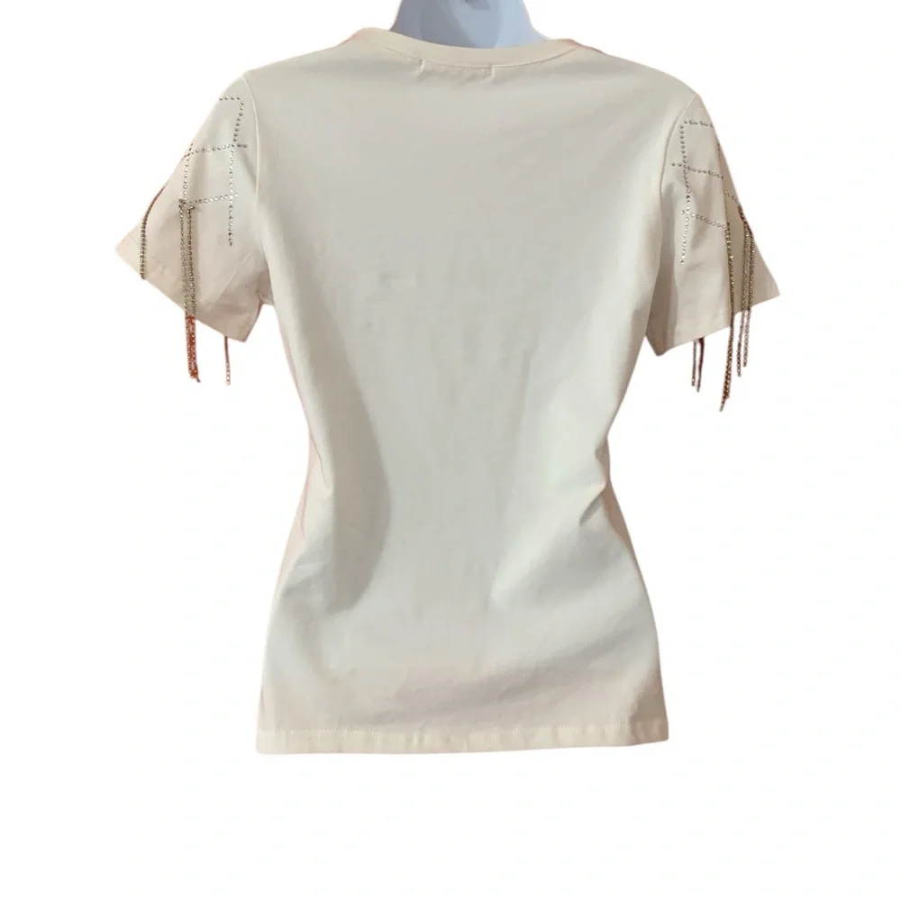 Elegant White  Short Sleeve Tee Women S - Picture 2 of 6